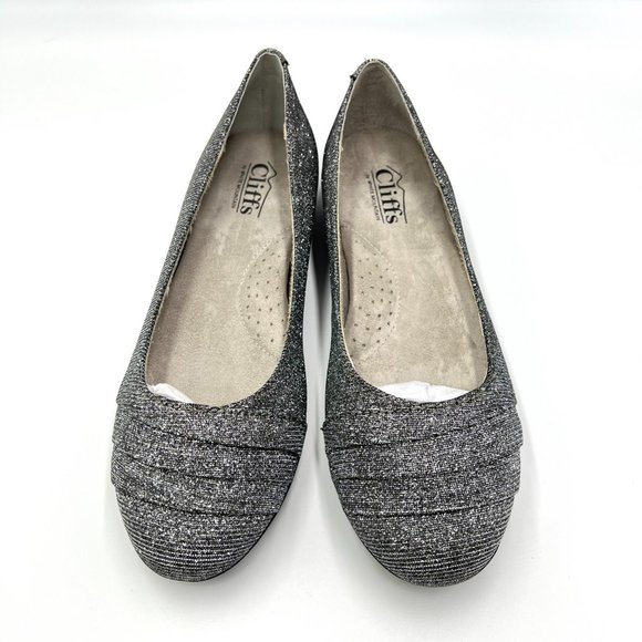 Cliffs By White Mountain Womens Clara Pewter Silver Grey Ballet Flats Shoes 8M - Picture 2 of 14